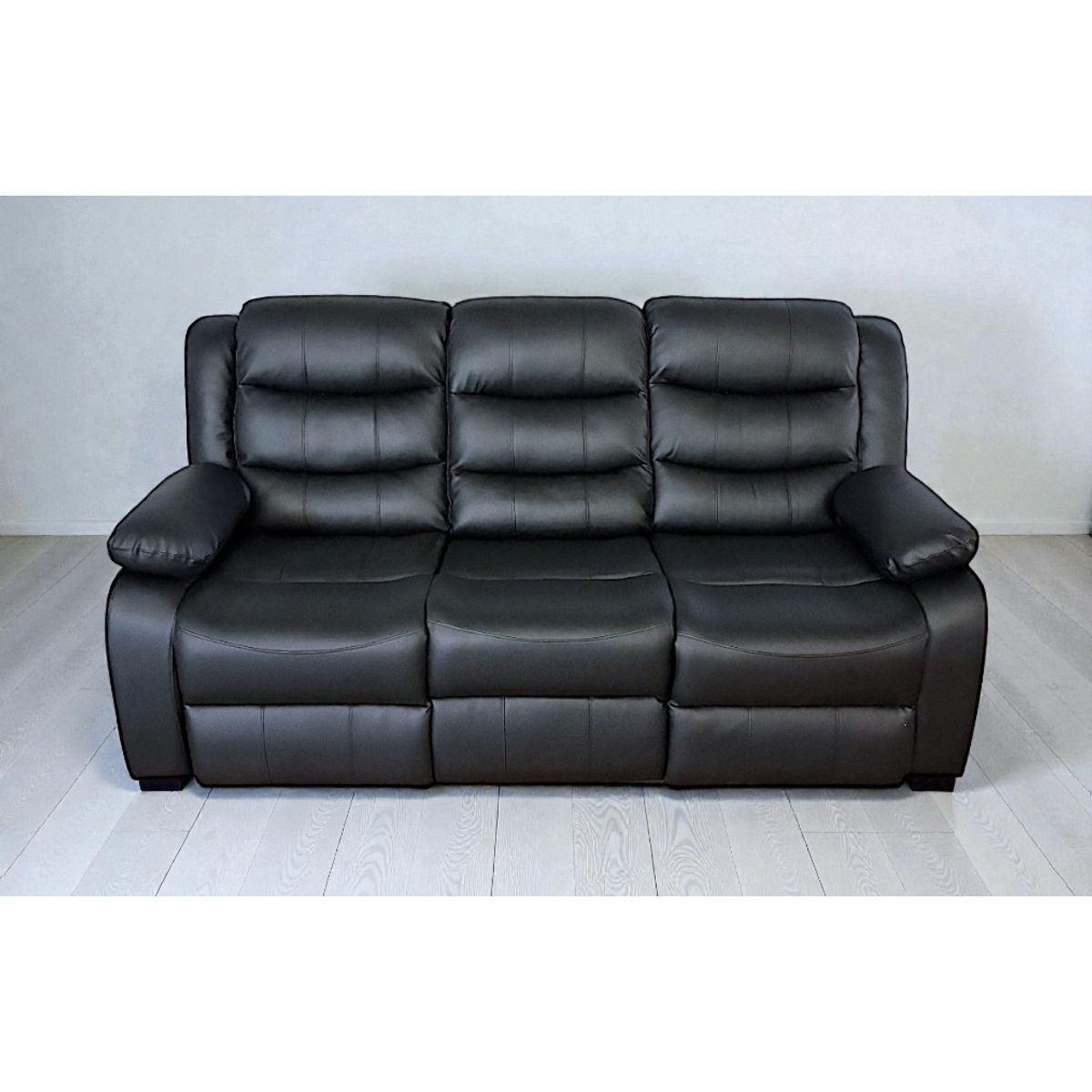 GENERICO - SOFA RECLINABLE RELAXLINE 3 CUERPOS NEGRO/POSA VASO