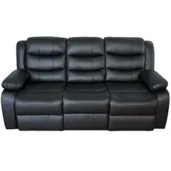 GENERICO - SOFA RECLINABLE RELAXLINE 3 CUERPOS NEGRO/POSA VASO