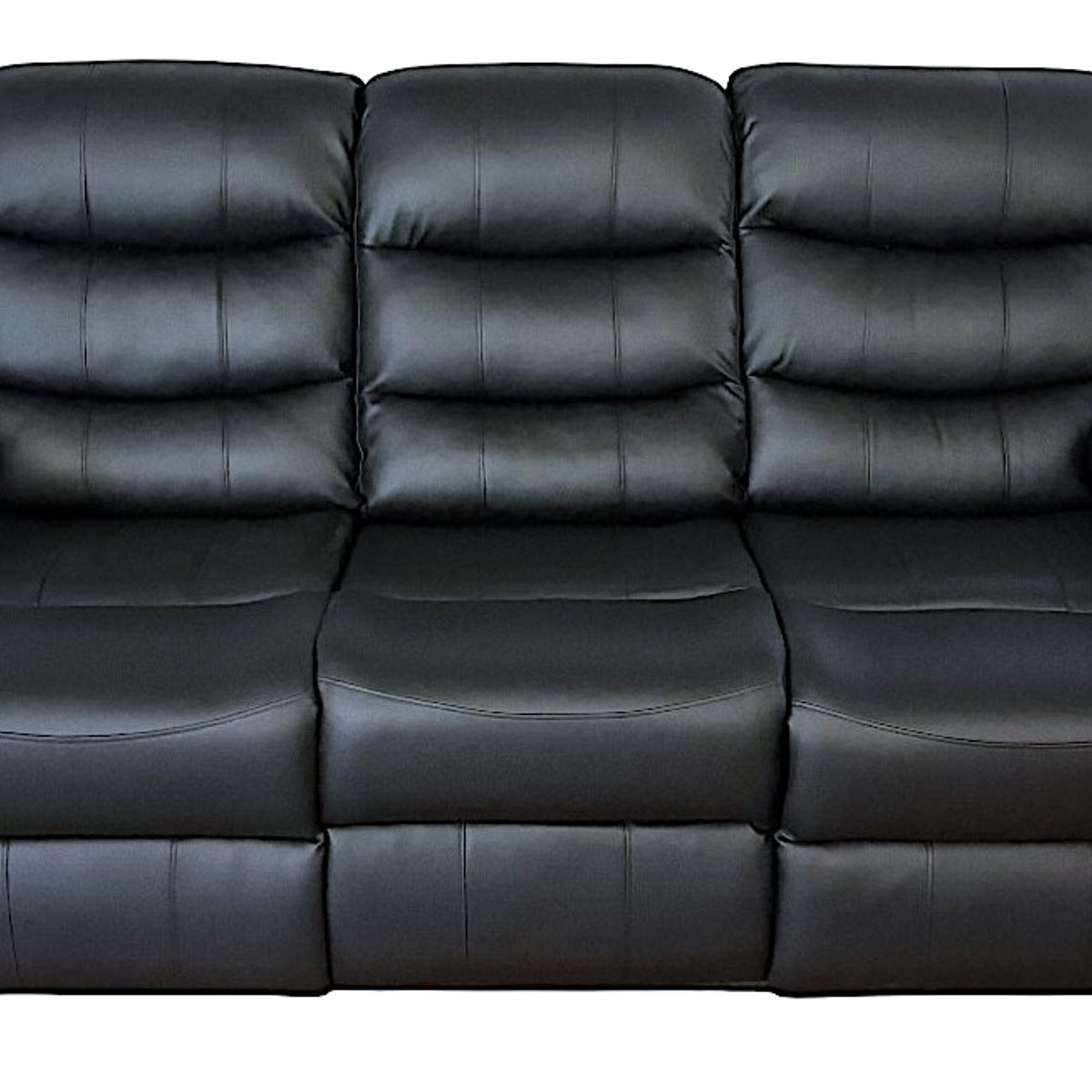 GENERICO - SOFA RECLINABLE RELAXLINE 3 CUERPOS NEGRO/POSA VASO