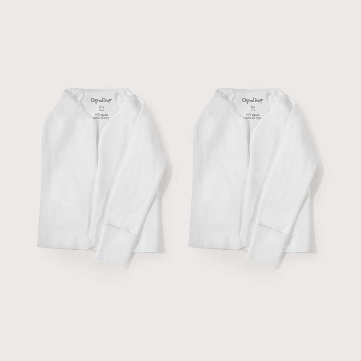 OPALINE - Pack De 2 Camisetas Guante Blancas Bebe