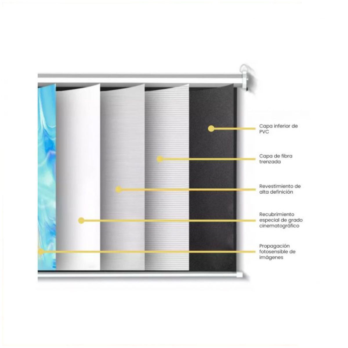 OEM - Telón Mural de Proyector Portátil 100 pulgadas (Gris Fibra Telón)