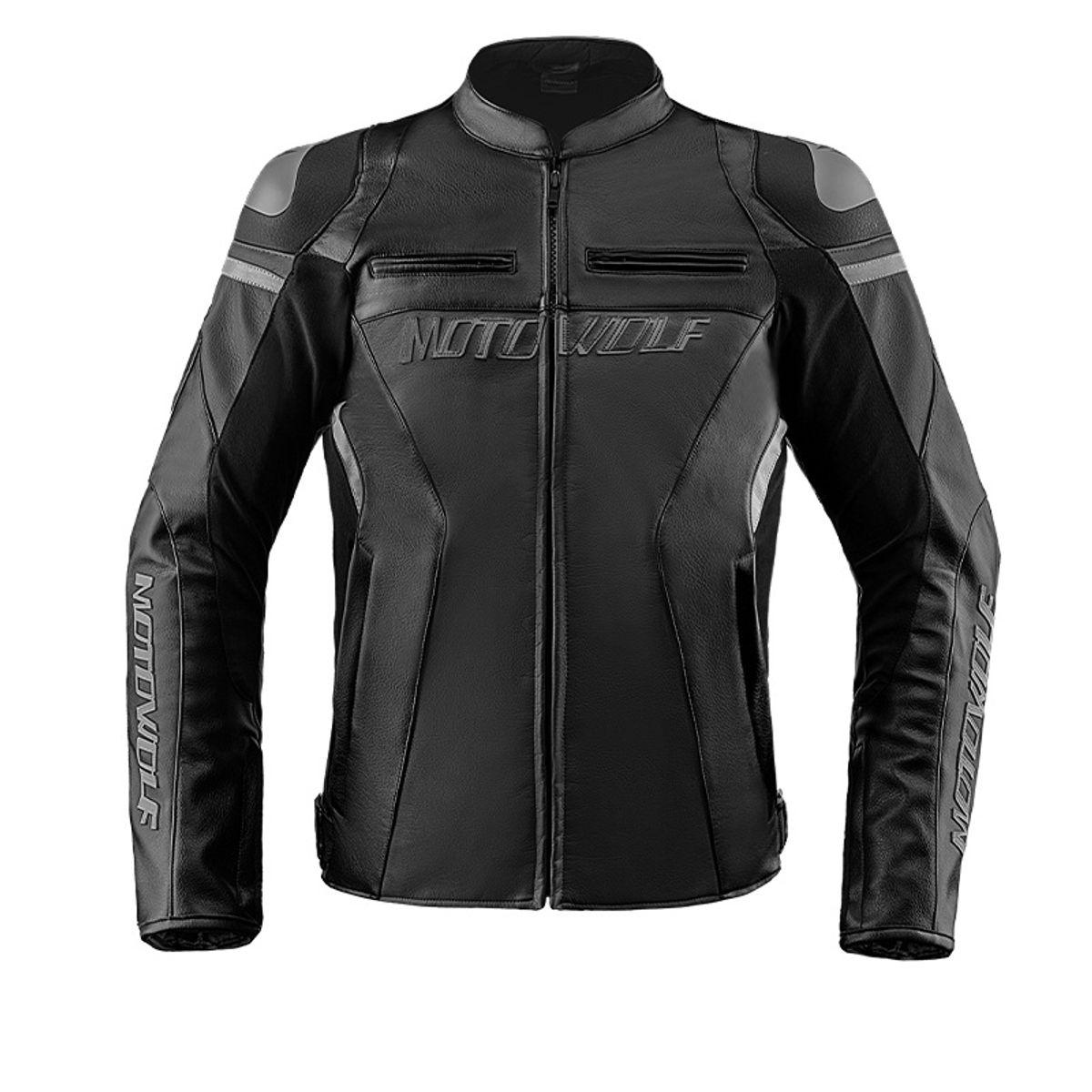 MOTOWOLF - Chaqueta De Cuero Clásica Para Motocicleta Protecciones CE1 Motowolf JM2