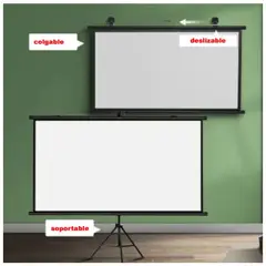 OEM - Telón Mural de Proyector Portátil de 84 pulgadas (Gris Fibra Telón)