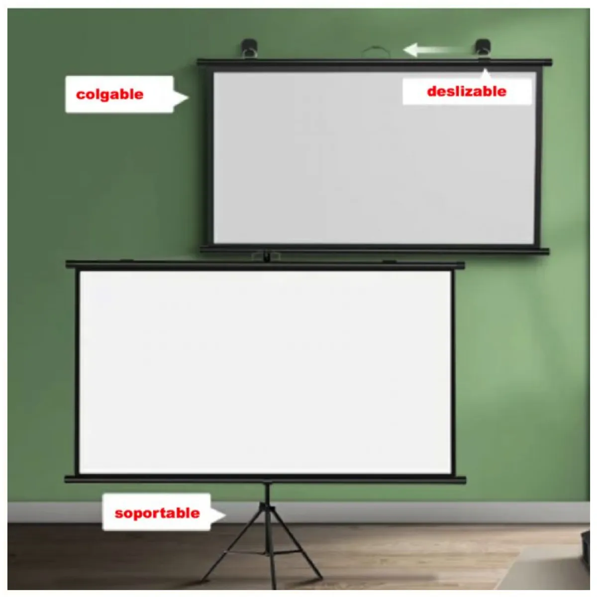 OEM - Telón Mural de Proyector Portátil 100 pulgadas (Gris Fibra Telón)