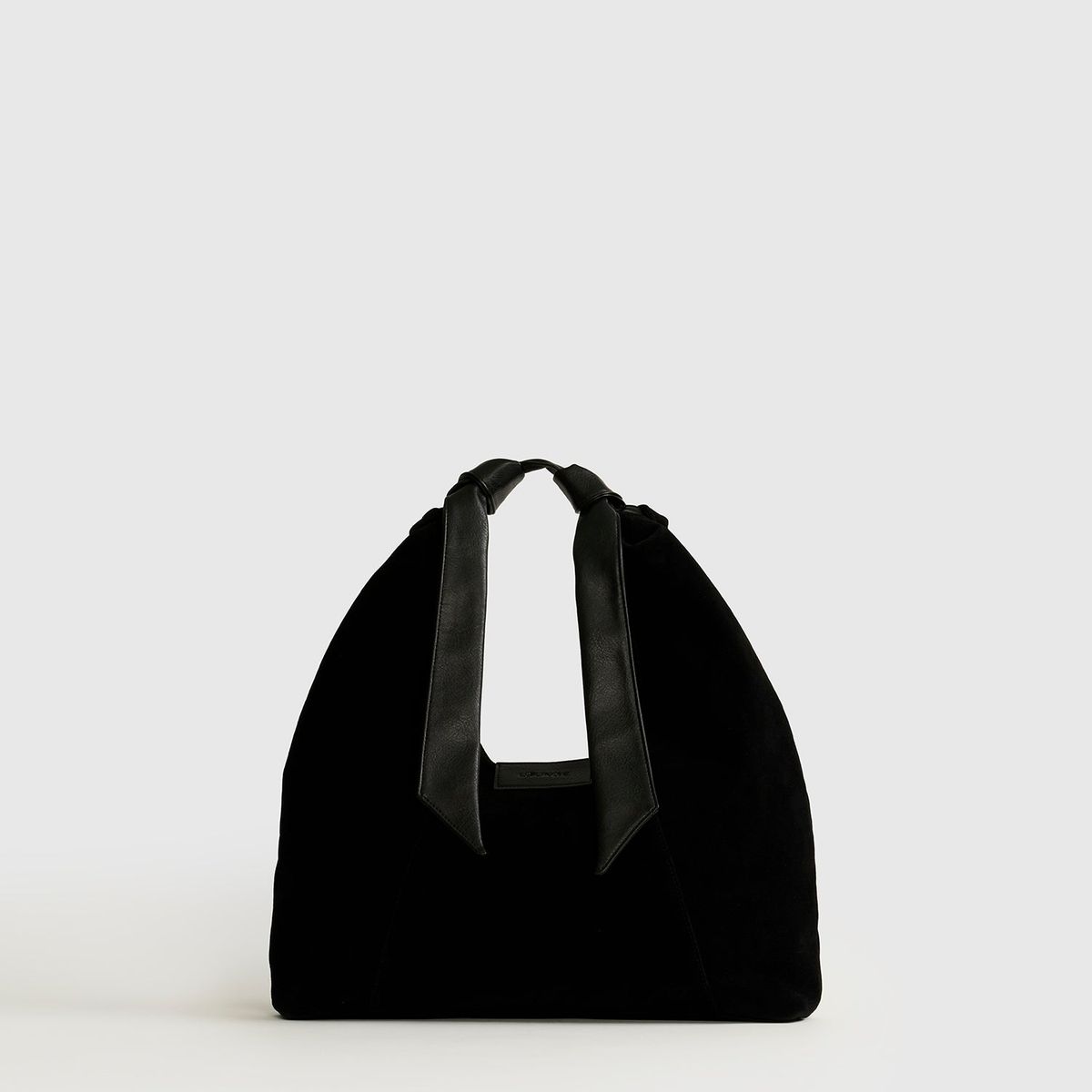 LOUNGE - Cartera De Hombro Medialuna Nudo Suede Woman