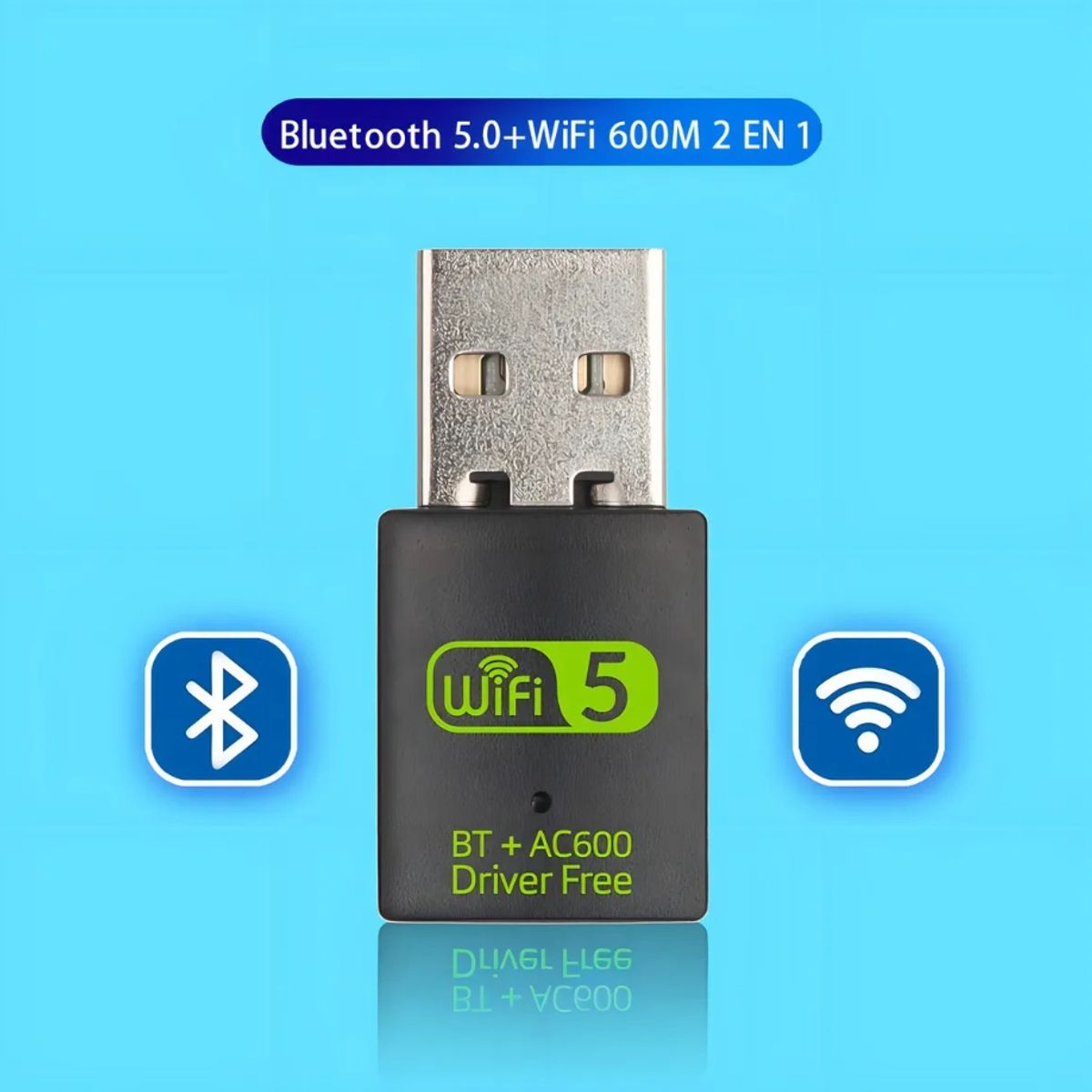 GENERICO - Usb Wifi Bluetooth 4.2 600 Mbps Dual Band 2.4 5ghz