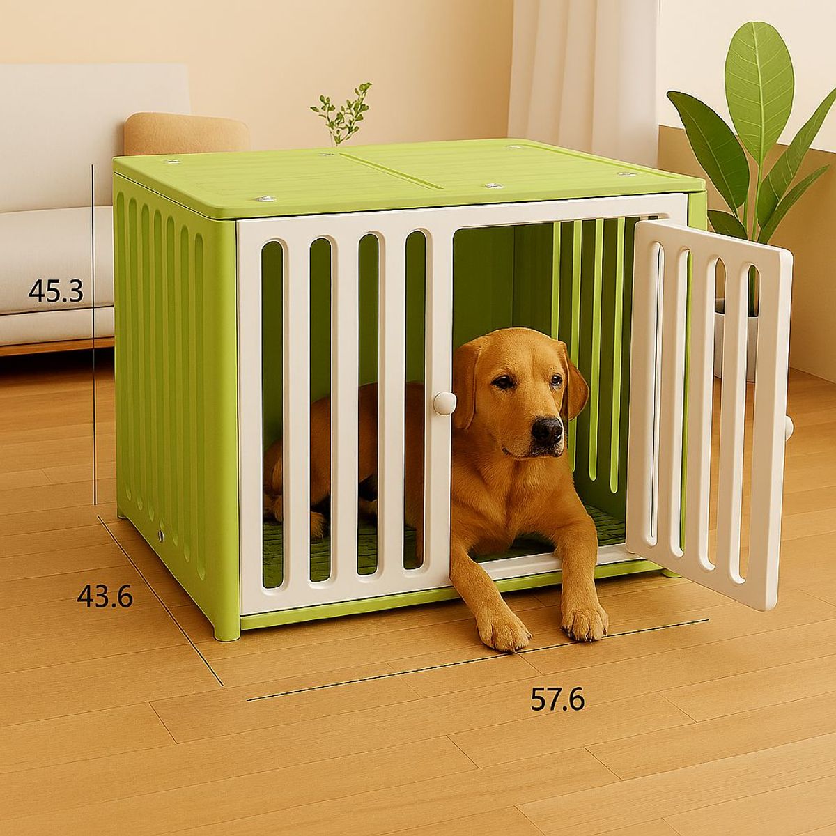 HOOPET - Jaula Canil De Interior Para Mascotas Resistente Verde