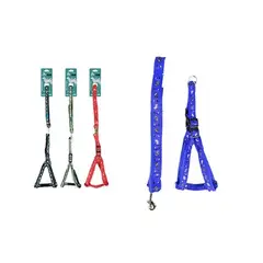 GENERICO - Set de arnés con correa Perro Blanco y Negro 25cm Color Azul