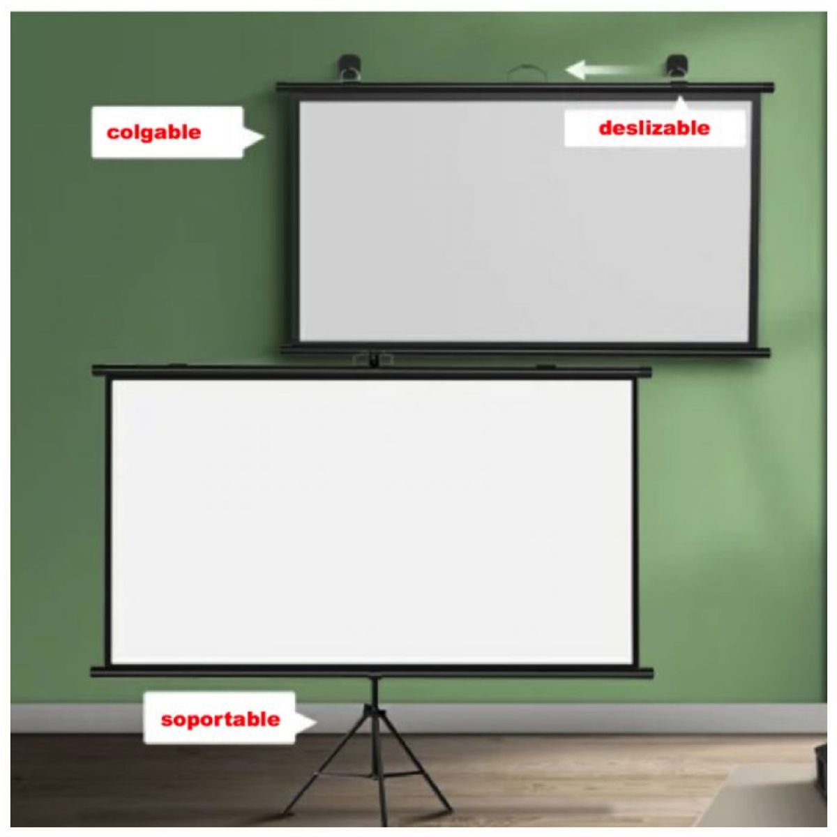 OEM - Telón Mural de Proyector Portátil 60 pulgadas (Gris Fibra Telón)