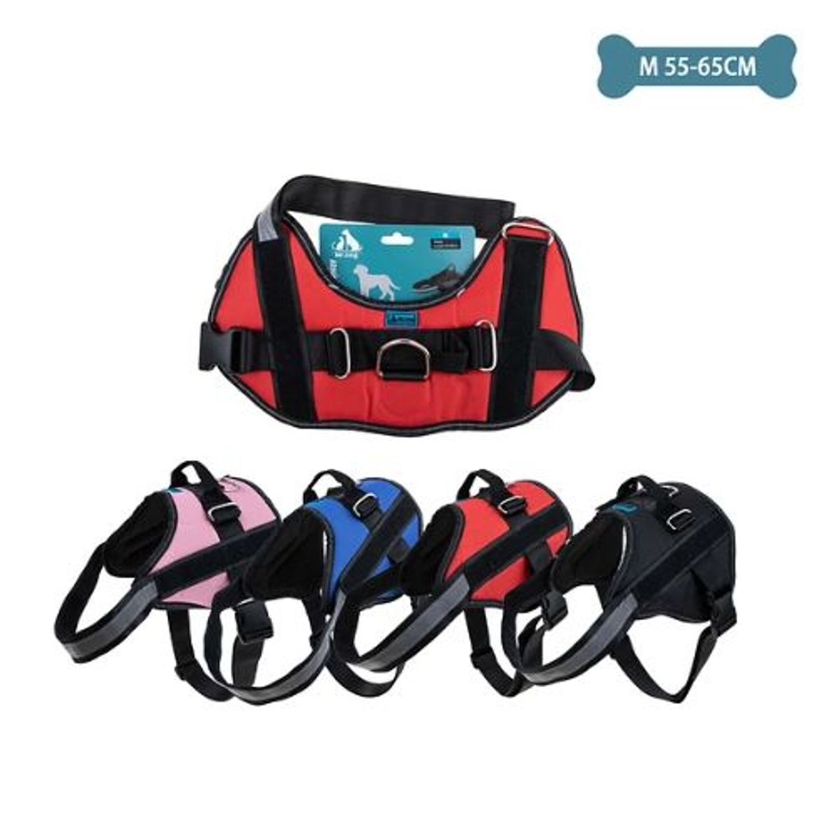 GENERICO - Arnés S11 para mascotas talla M 12-18kg 55-65cm Color Rojo