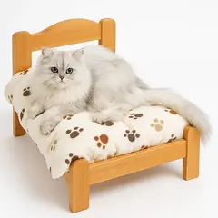 HOOPET - Cama Con Base De Madera Para Mascotas Perros Y Gatos Marrón Claro Base De Madera
