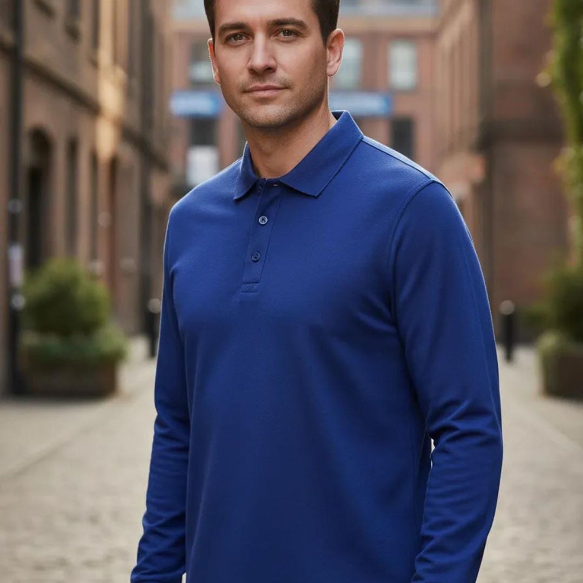BLUE MOUNTAIN - POLERA PIQUE MANGA LARGA