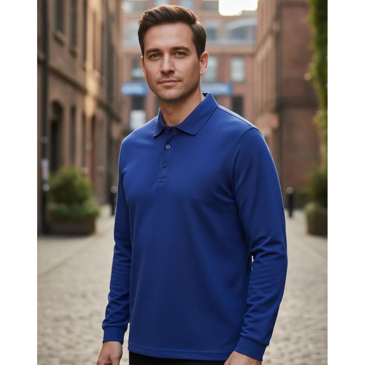 BLUE MOUNTAIN - POLERA PIQUE MANGA LARGA