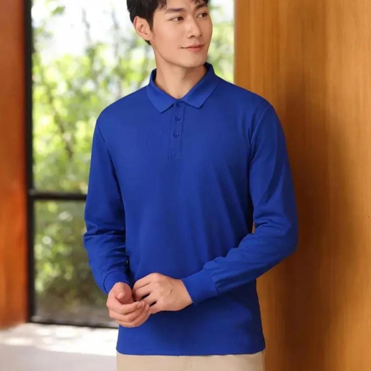 BLUE MOUNTAIN - POLERA PIQUE MANGA LARGA