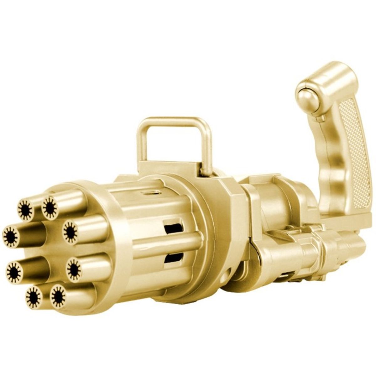 GENERICO - PISTOLA DE BURBUJAS ELECTRICA MINI GATLING COLOR DORADO 20CM