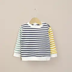 OPALINE - Poleron Infant Niño Azul Con Lineas