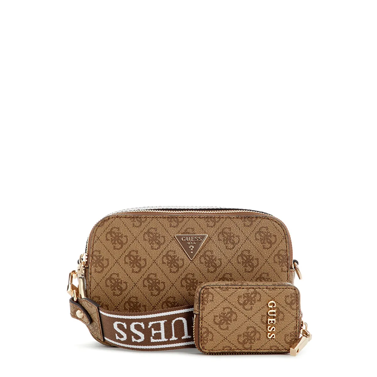GUESS - Cartera Mujer Latona Ii Camera Crossbody Café Claro Guess