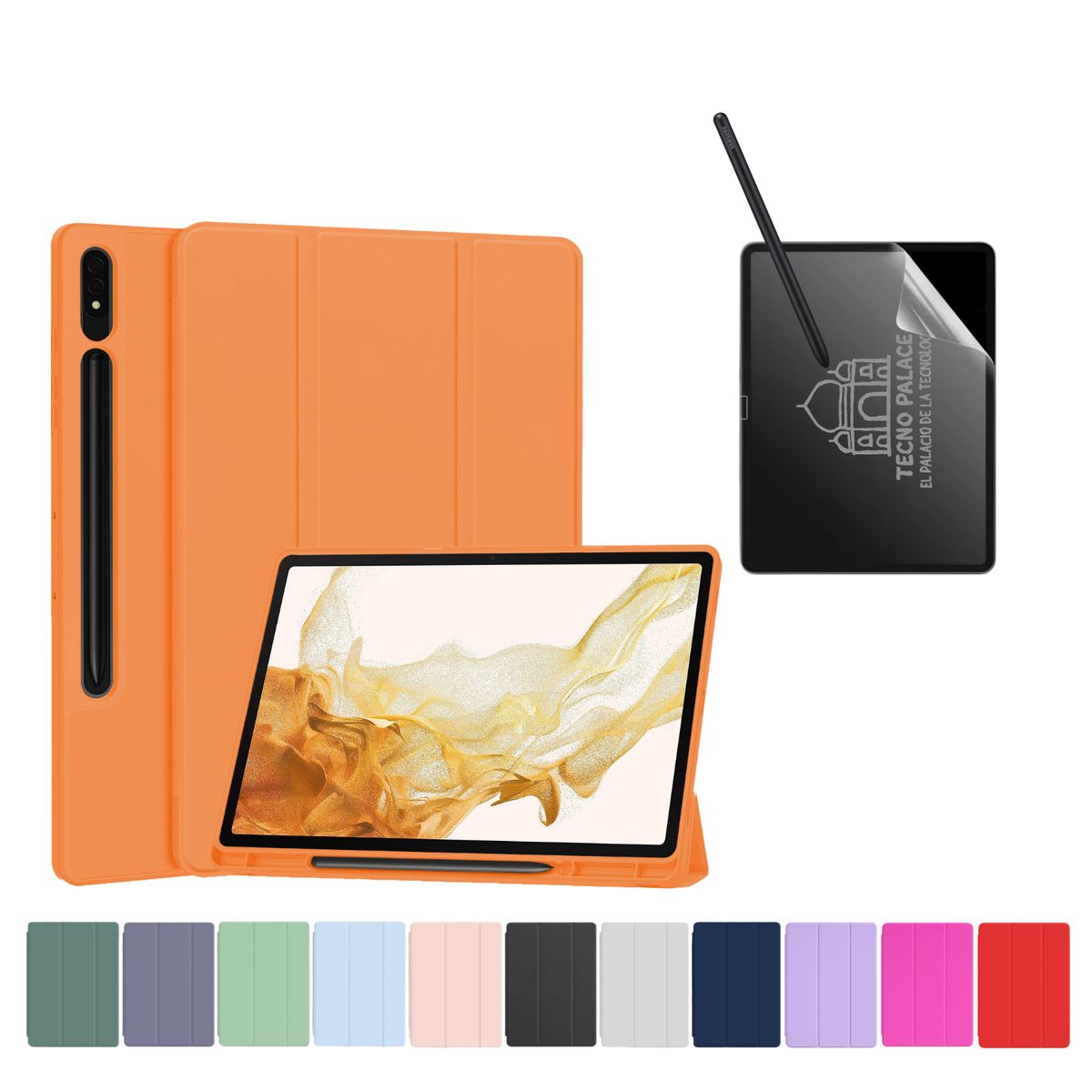 GENERICO - Funda Más Lámina PaperLike Para Galaxy Tab A11 Plus / A9 Plus 11 " - Naranjo