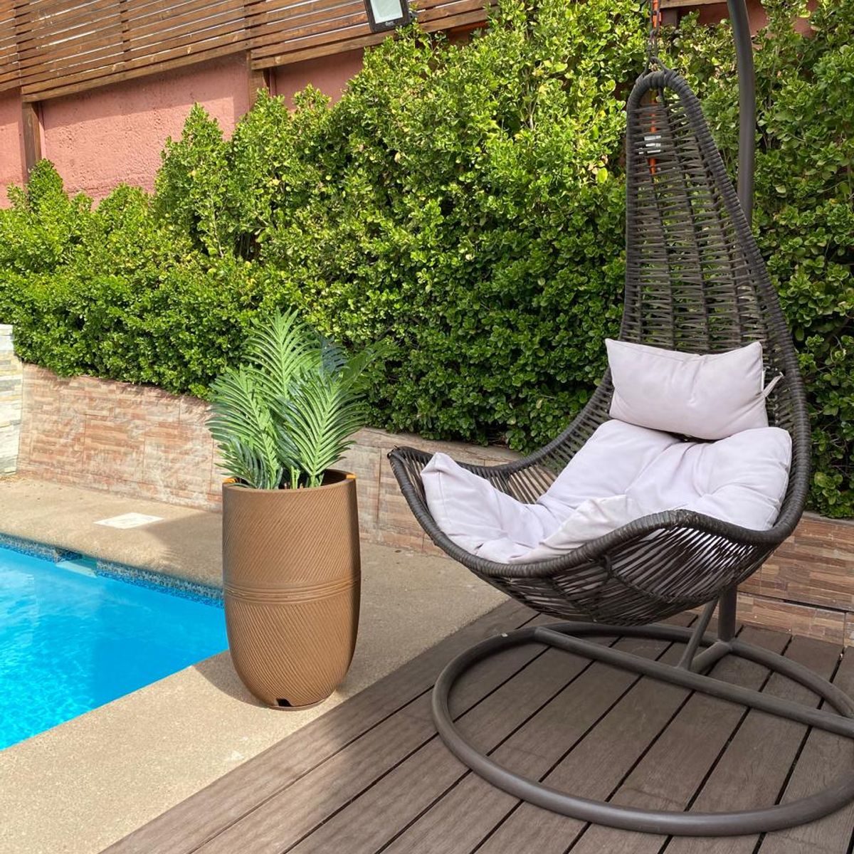 FLORIDIS - MACETERO FLORIDIS MARRON ARGOS 57CM ALTO CON PLATO