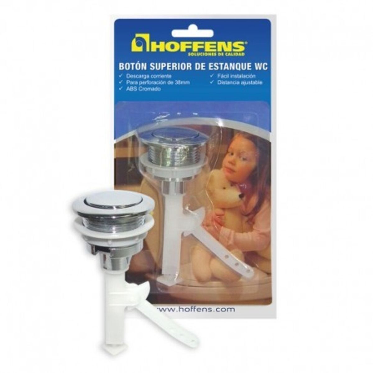 HOFFENS - Boton superior estanque universal cromado