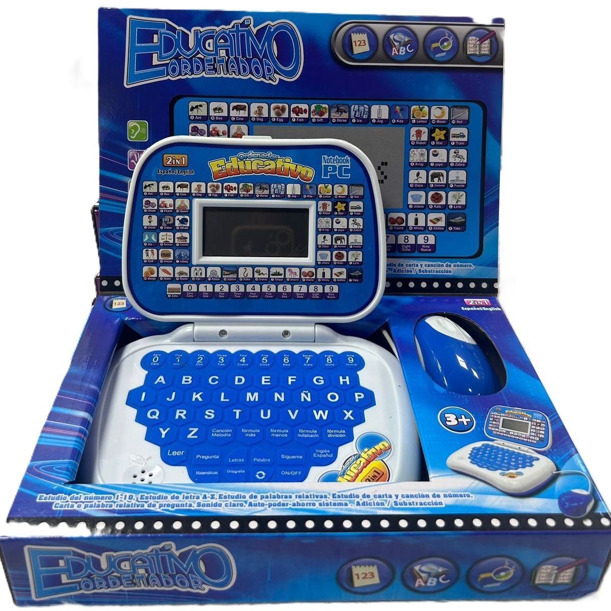 GENERICO - COMPUTADOR DIDACTICO INGLES- ESPAÑOL  AZUL