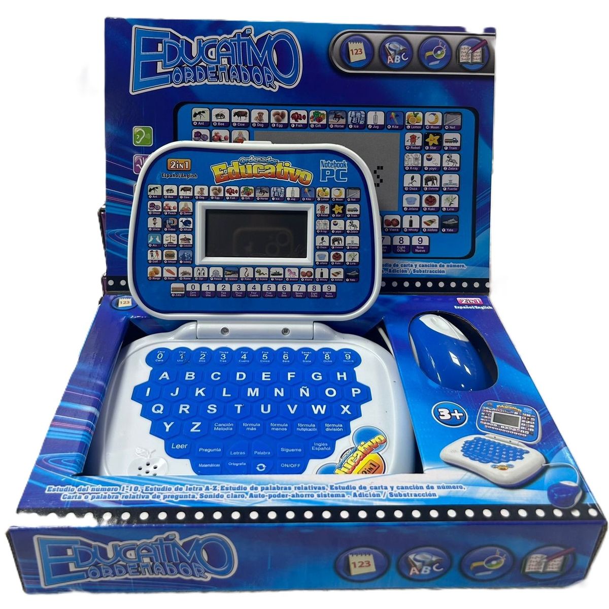 GENERICO - COMPUTADOR DIDACTICO INGLES- ESPAÑOL  AZUL