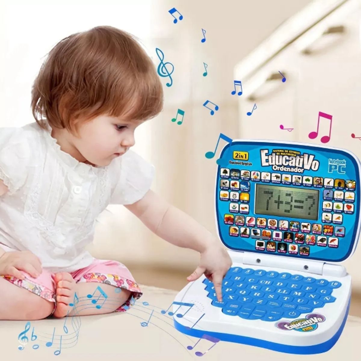 GENERICO - COMPUTADOR DIDACTICO INGLES- ESPAÑOL  AZUL