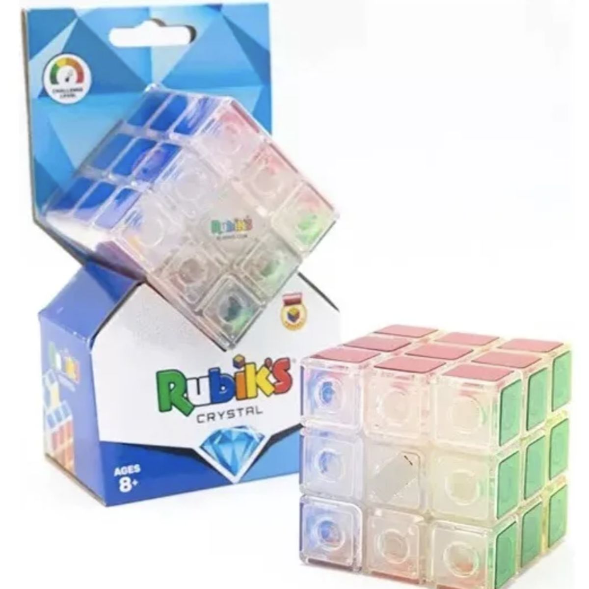 HASBRO - Cubo Rubiks Crystal 3x3 - Rubik Original