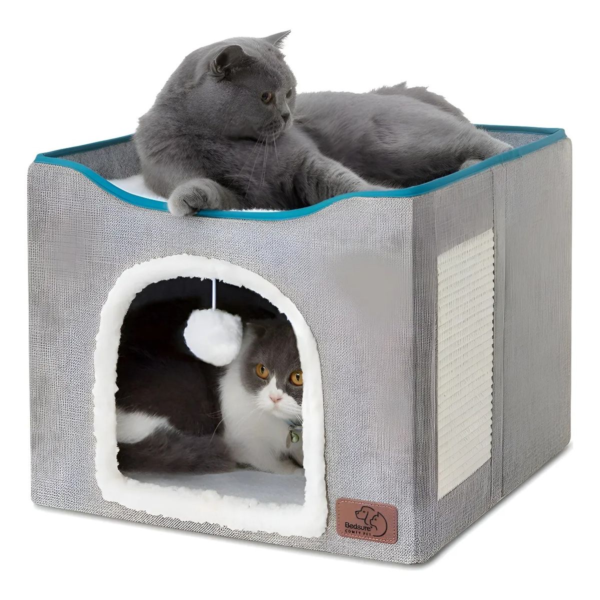 GENERICO - Cama Casa Iglu Para Mascotas Gato Y Perro Pequeño Gris
