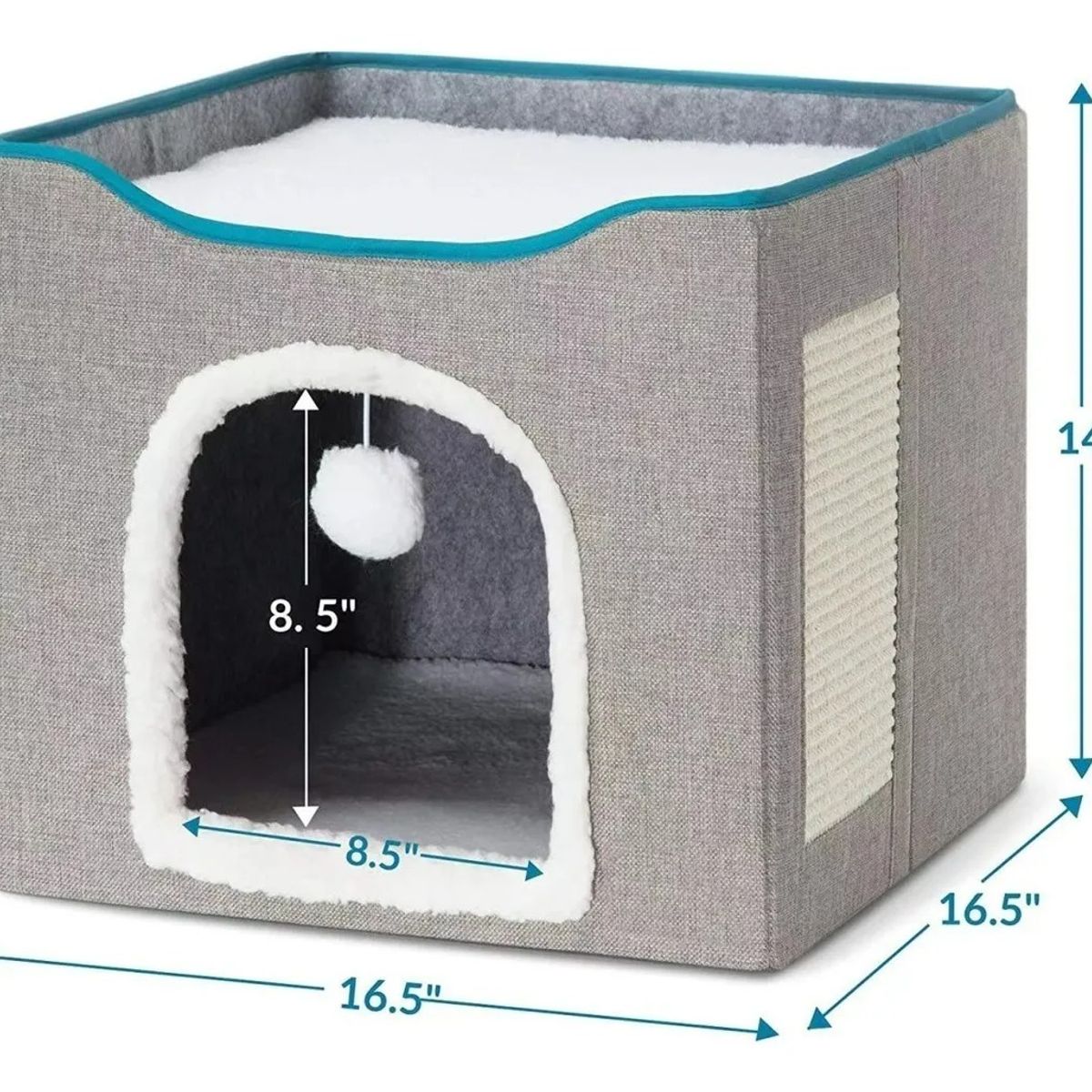 GENERICO - Cama Casa Iglu Para Mascotas Gato Y Perro Pequeño Gris