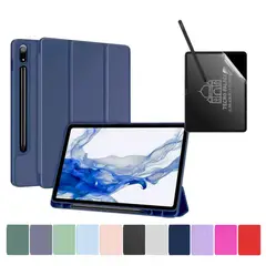 TECNOPALACE - Funda Más Lámina PaperLike Para Galaxy Tab S6 Lite - Azul Oscuro