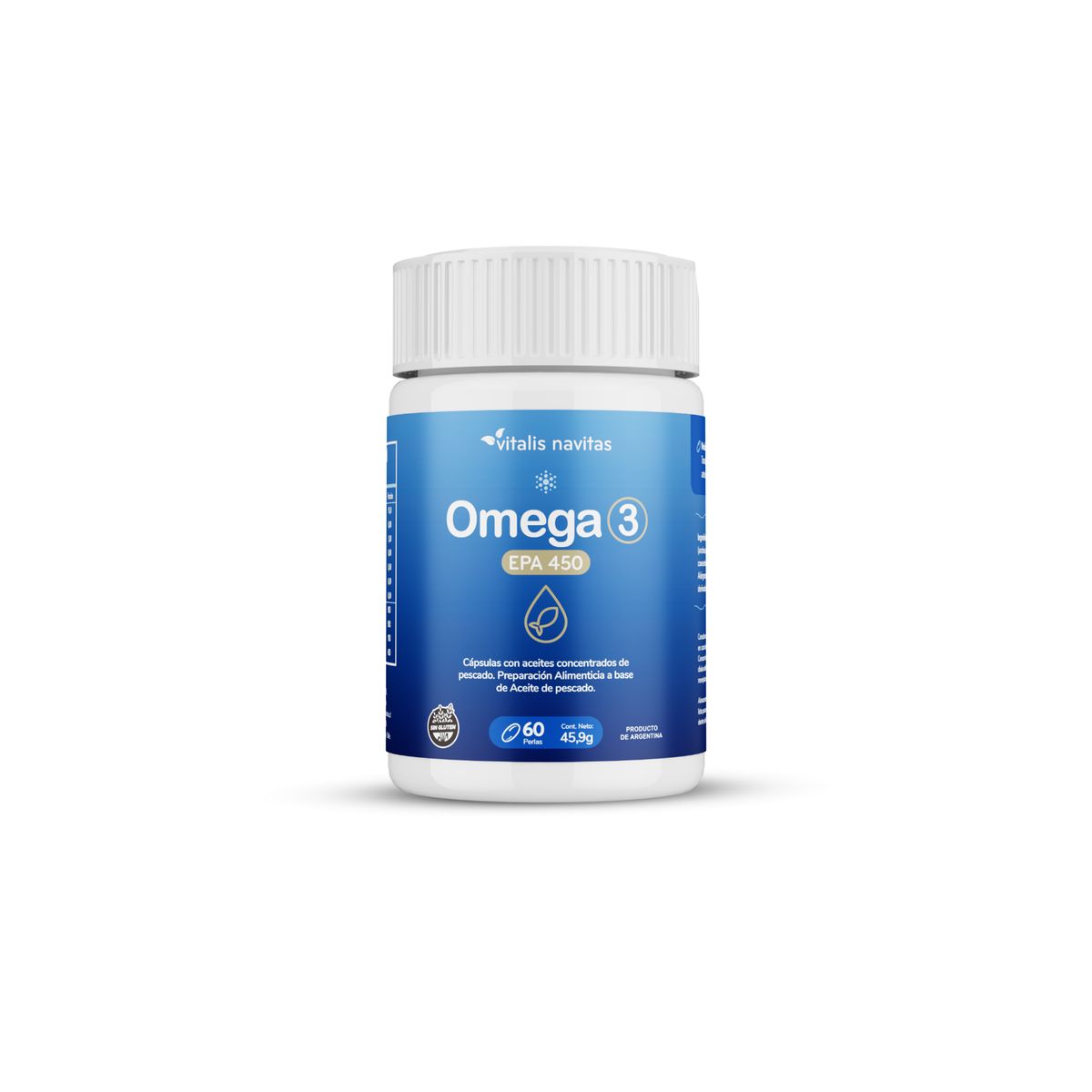 VITALIS NAVITAS - Omega 3 Epa 450 Dha 60 Cápsulas x 1 mes, Vitalis Navitas