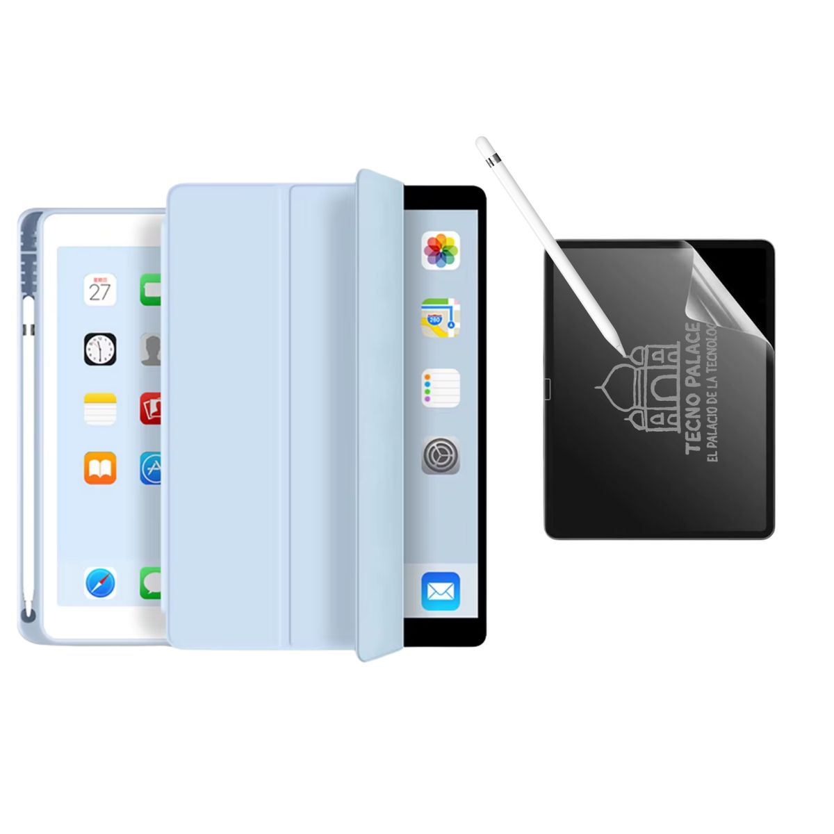 TECNOPALACE - Funda Más Lámina Paperlike Para iPad Mini 4-5 - Celeste