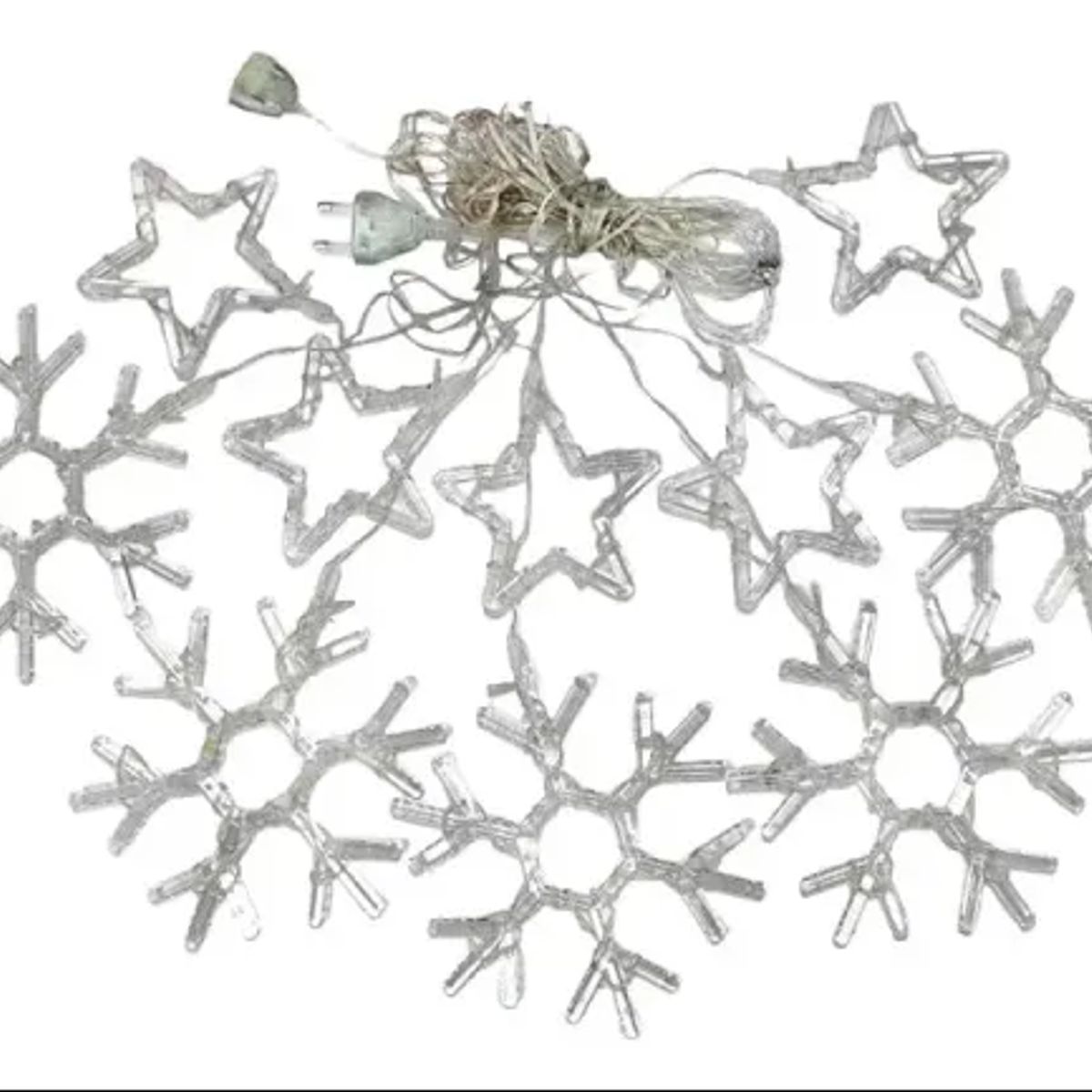 GENERICO - Guirnalda De Estrellas Y Copo De Nieve Solar 3m Luz Amarilla