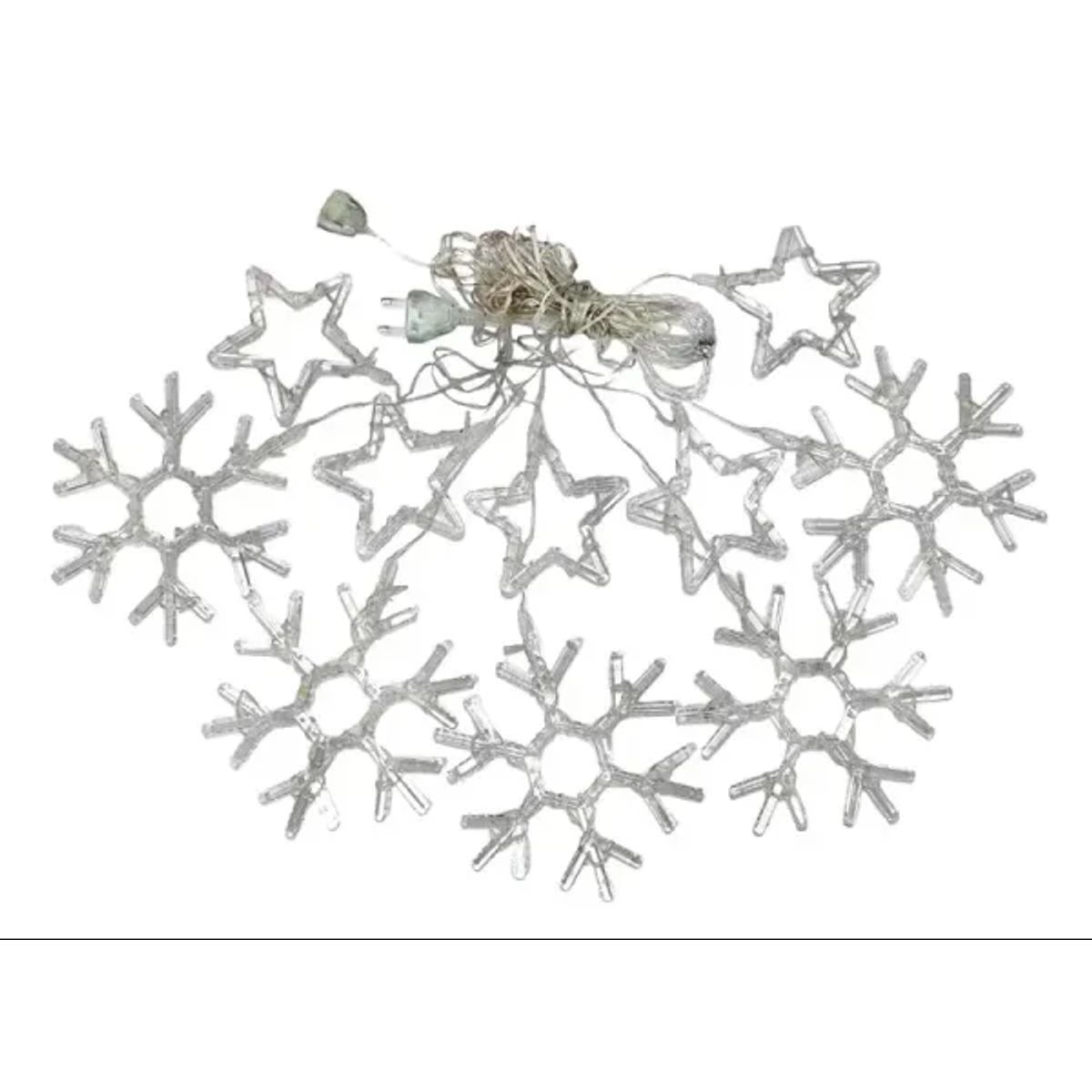 GENERICO - Guirnalda De Estrellas Y Copo De Nieve Solar 3m Luz Amarilla