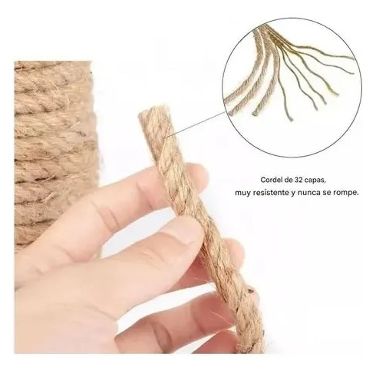 GENERICO - Cuerda Cáñamo Yute 10 Mts 8 Mm Soga Decoración Artesanías