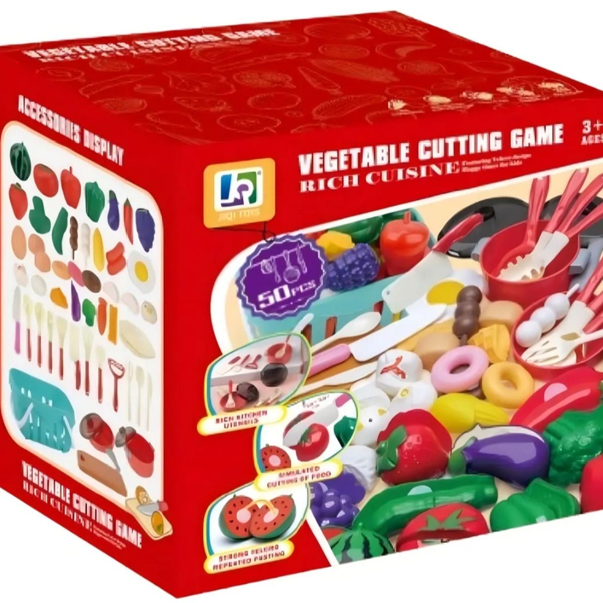 GENERICO - Set Canasto De Frutas Y Verduras Juguete 50 Pcs