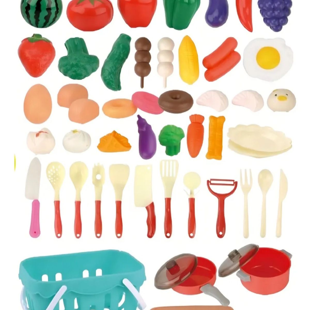 GENERICO - Set Canasto De Frutas Y Verduras Juguete 50 Pcs