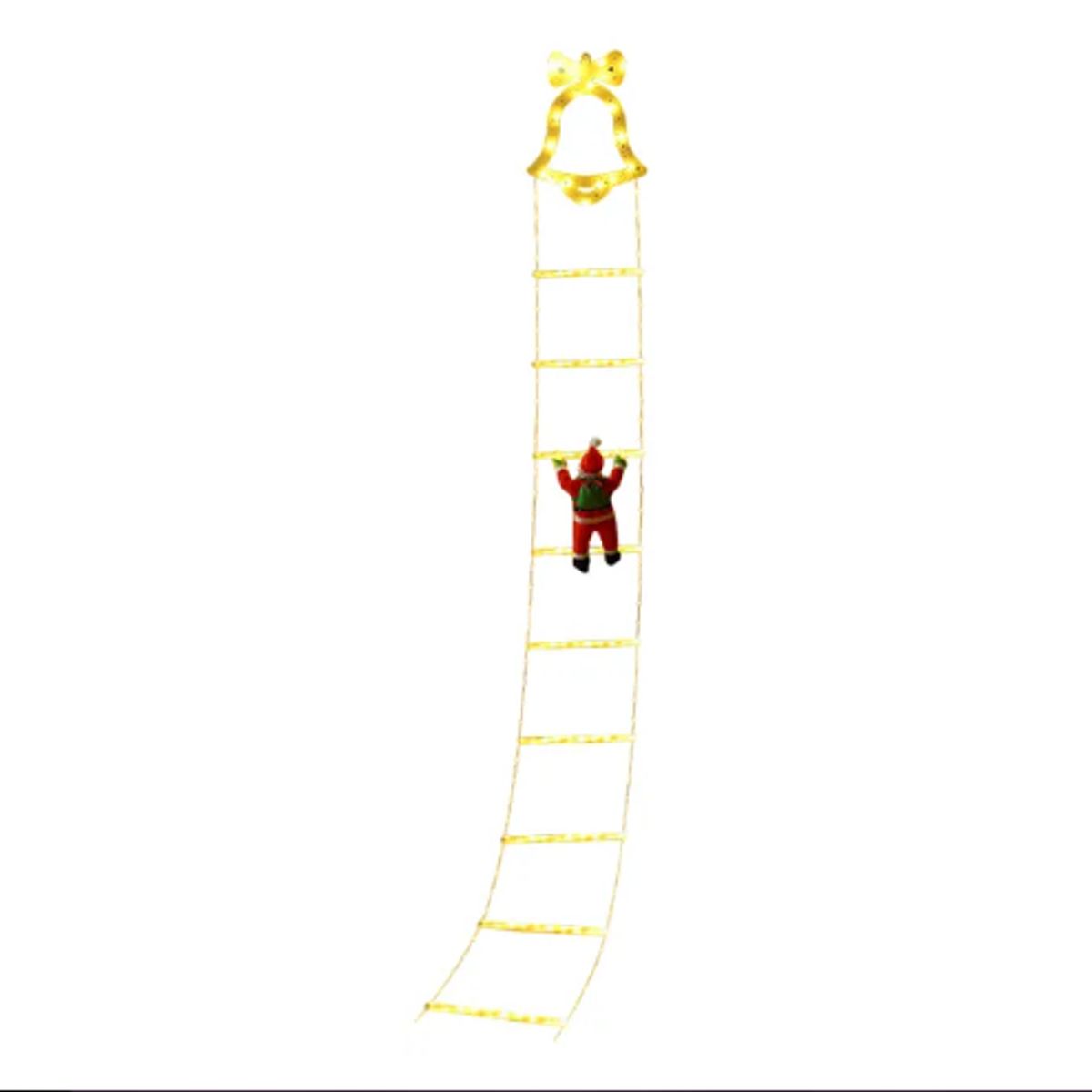 GENERICO - Escalera Led Solar Viejito Pascuero Campana Luces Amarillas