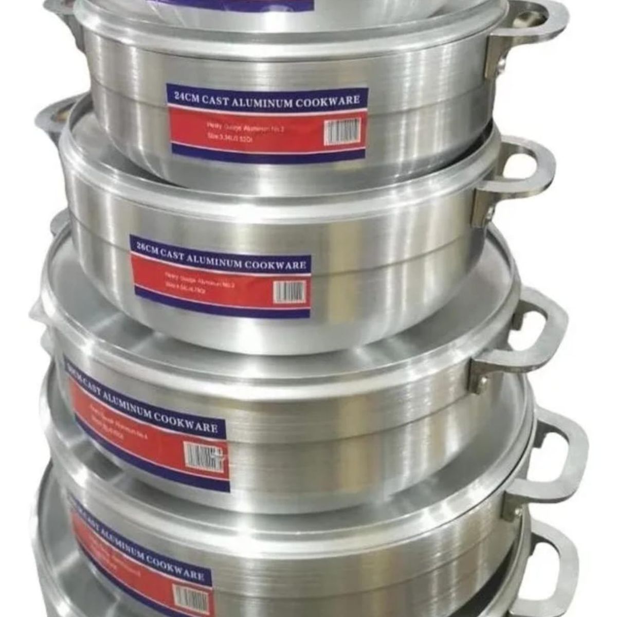 GENERICO - Set Juego De 6 Ollas Calderos Arroceras Aluminio Plateado