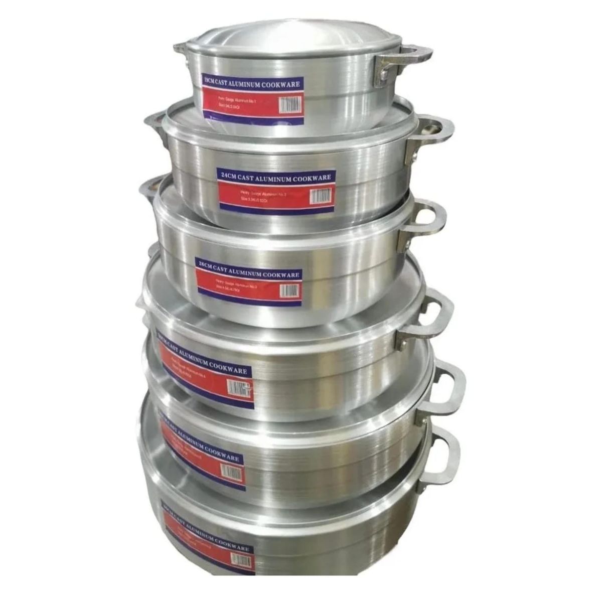 GENERICO - Set Juego De 6 Ollas Calderos Arroceras Aluminio Plateado