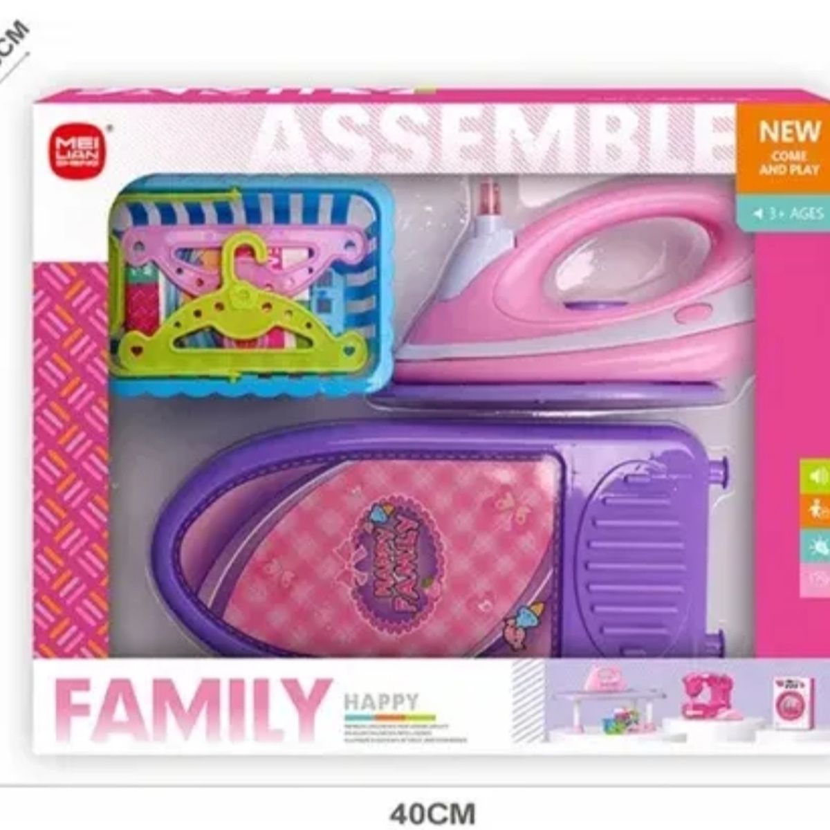 GENERICO - JUGUETE PLANCHA DE ROPA CON MESA PARA NIÑAS