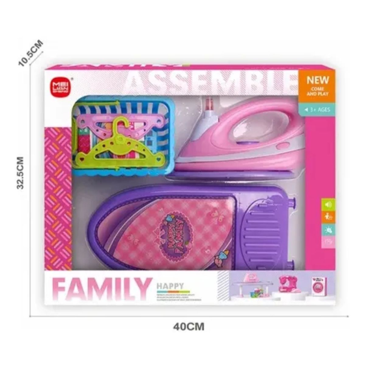 GENERICO - JUGUETE PLANCHA DE ROPA CON MESA PARA NIÑAS