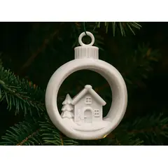 GENERICO - Bola de Navidad con Casa de Navidad