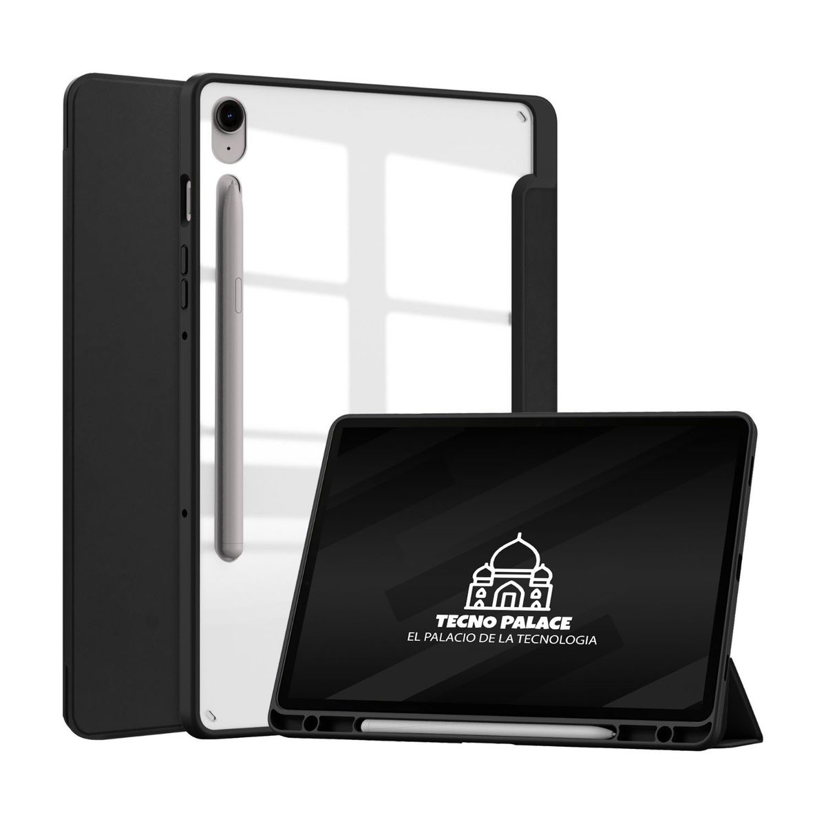 TECNOPALACE - Funda Smart Cover Clear Para Galaxy Tab S11-S10Lite-S10fe-S9-S9Fe - Negro