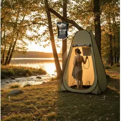 MOMO - Carpa Baño Camping Vestidor Portatil + Ducha Camping Portati Color Verdeazul