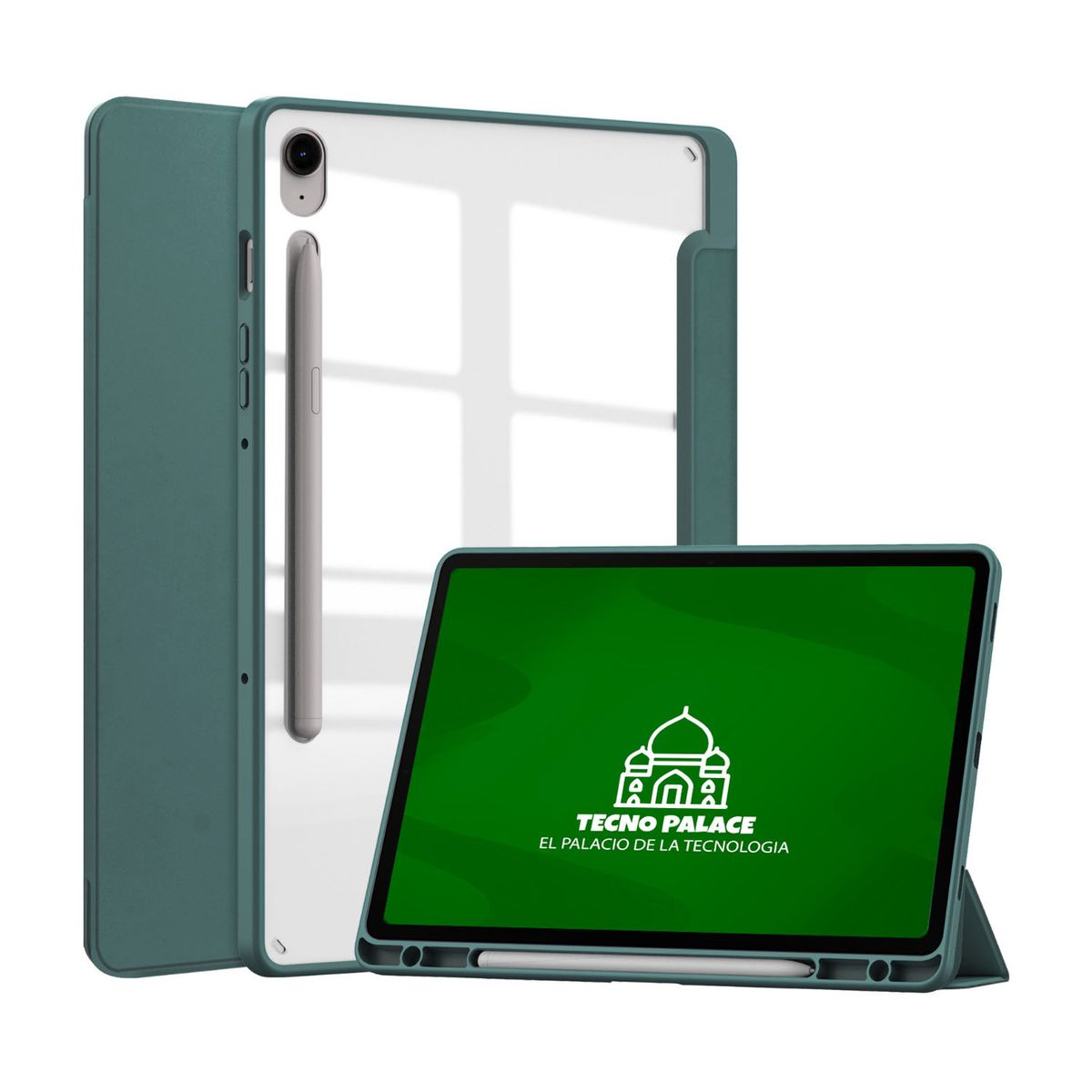 TECNOPALACE - Funda Smart Cover Clear Para Galaxy Tab S10Plus-S9Plus-S9FePlus - Verde Oscuro