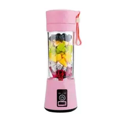 GENERICO - Juguera Licuadora Batidora Jugos Portatil Recargable USB Rosado