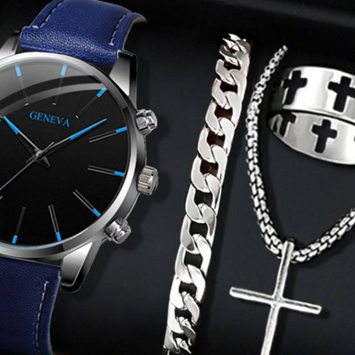 GENERICO - Set reloj y accesorios para hombre