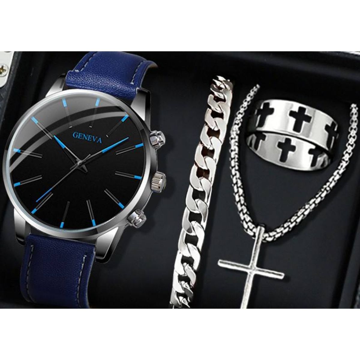 GENERICO - Set reloj y accesorios para hombre
